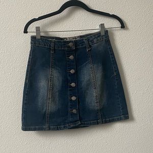 Denim button through skirt size small